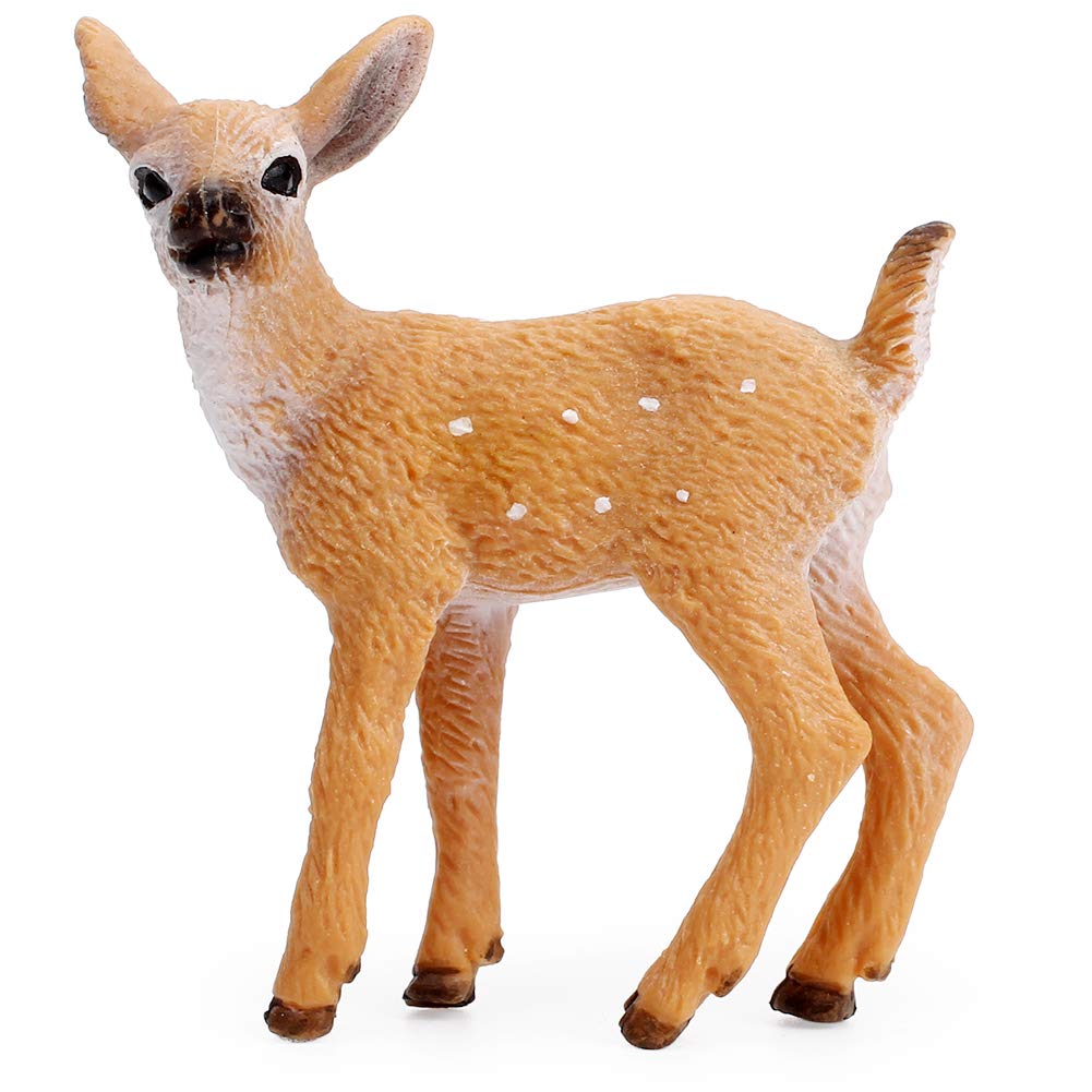 12Pcs Deer Figurines Cake Toppers, Deer Toys Figure, Small Woodland Animals Set of 12 Fawn