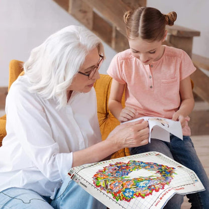 Cross Stitch Kit for Adults - Sun and Moon 11CT Preprinted Easy Pattern Needlepoint Kit