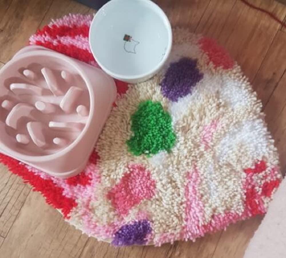 Latch Hook Kits Rug Fox Crochet Yarn Cushion Colour Pre-Printed Canvas Cover Rug Needlework DIY Hook and Latch Kit Christmas Home Decoration 30x30cm/12 X12inch