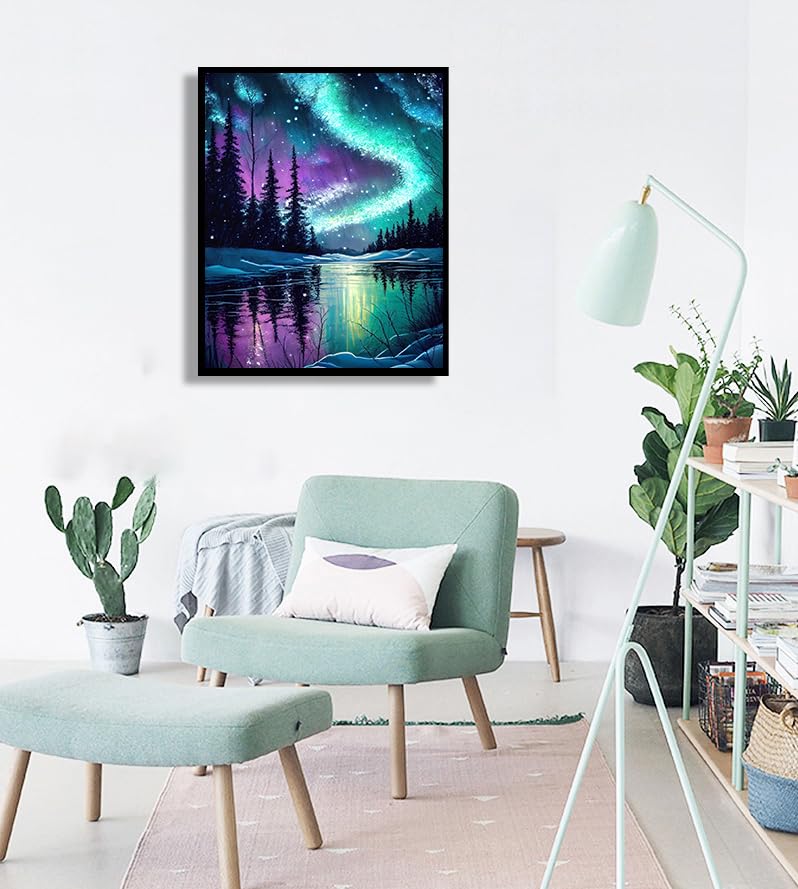 Starry Night Stamped Cross Stitch Kits - Needlepoint Counted Cross Stitch Kits for Beginner Adult Crossstitching Printed Dimensions Scenery Patterns Stitch Embroidery Kits Arts and Crafts