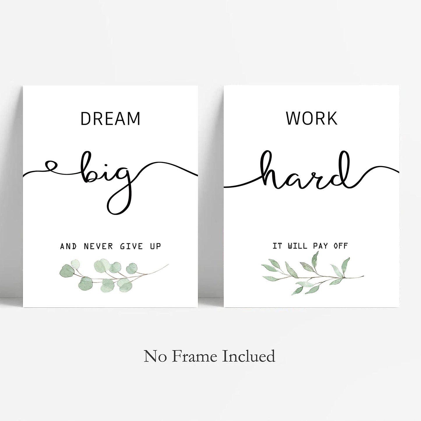 Inspirational Wall Art Office Decor, Motivational UNFRAMED Wall Art Prints for Bedroom,Living Room,Office,Classroom, Set of 4, 8"x10"