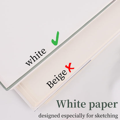 Sketch Book 9x12, Drawing Paper Pad,100 Sheets, Top Spiral Sketch Pad, 68lb/100gsm Sketchbook for Kids, Art Supplies for Adults, White.