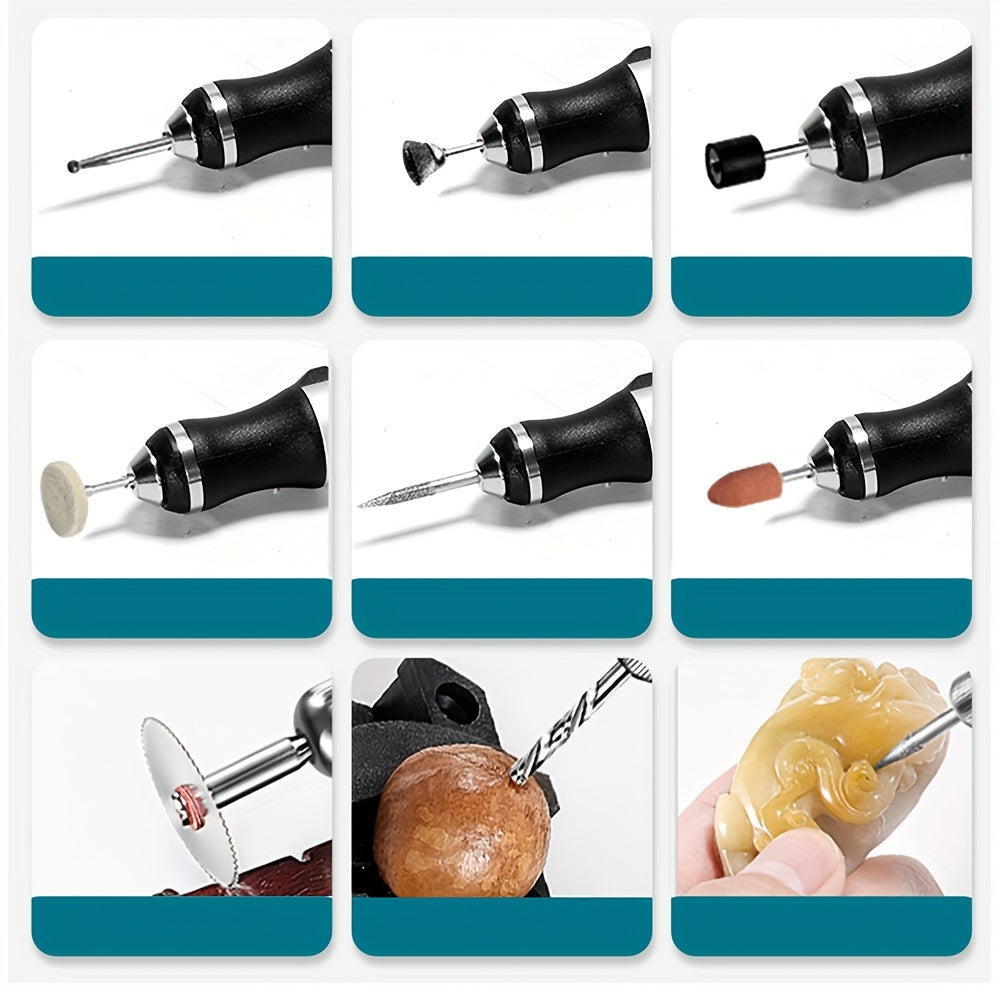 Mini Drill Portable Handheld Micro Carving Pen, Wireless Rotating Tool USB Charging