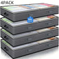4pcs Large Under Bed Storage Box Set with Transparent Window and Sturdy Handles