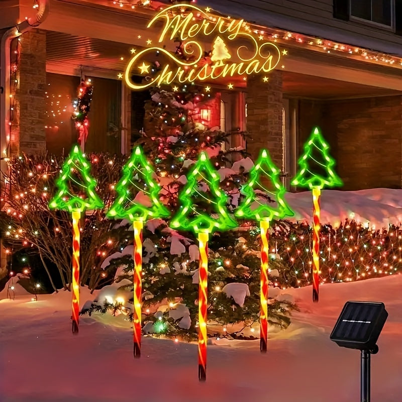 10-Pack Solar Powered LED Garden Lights - 15.7" Lollipop Stakes