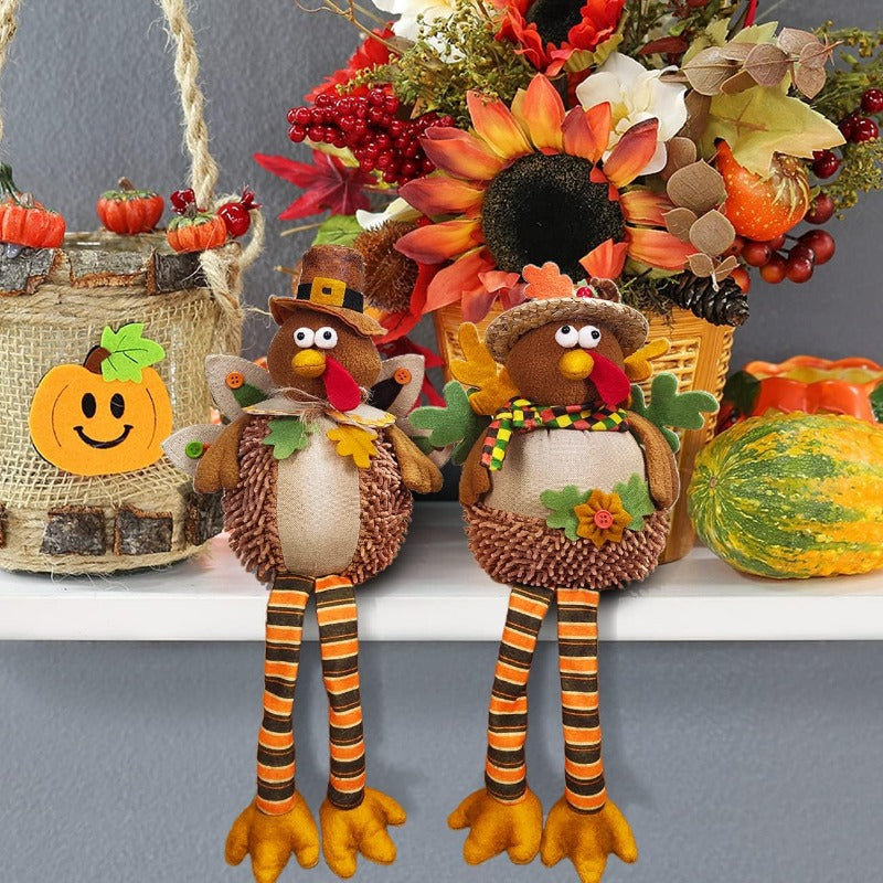 2-Pack Handmade Fall Gnomes - 6-inch Thanksgiving Tabletop Decor for Mantel, Centerpiece, and Holiday Home Decor