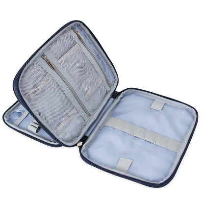Organizer Case for Interchangeable Circular Knitting Needles, Crochet hooks and Knitting Accessories, Keep All in Place and Easy to Carry, Cats Blue (No Accessories Included)