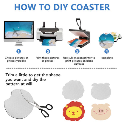 150 PCS Sublimation Blank Car Coasters, 2.75 in Circular Opening Blank Sublimation Coasters for Thermal Sublimation DIY Crafts, Car Coasters.