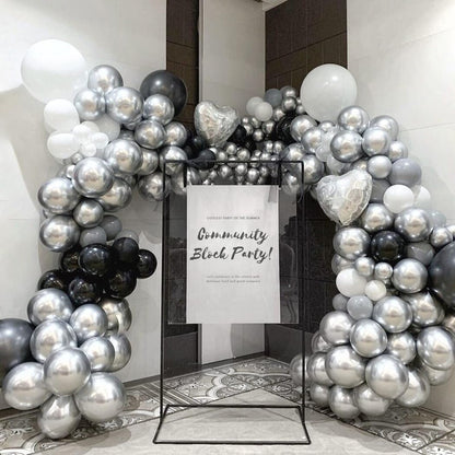 120pcs 5 inch Metallic Silver, Small Chrome Silver Latex Balloons for Graduation Wedding Baby Shower Disco Birthday Party Decorations