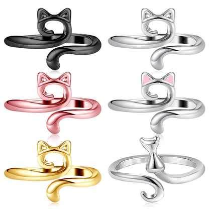 6 Pcs Crochet Rings for Finger Adjustable Crochet Knitting Loop Accessories Metal Yarn Guide Finger Holder Rings, Knitting & Crochet Supplies for DIY Crafts, 4 Colors