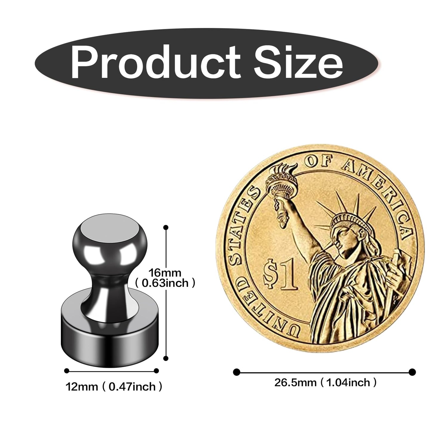 16Pcs Strong Science Magnets, Labs Junior Science Magnet Set for Education, Science Experiment Tools for School, Office, Thumb Tacks Magnets,Dry Erase Magnetic