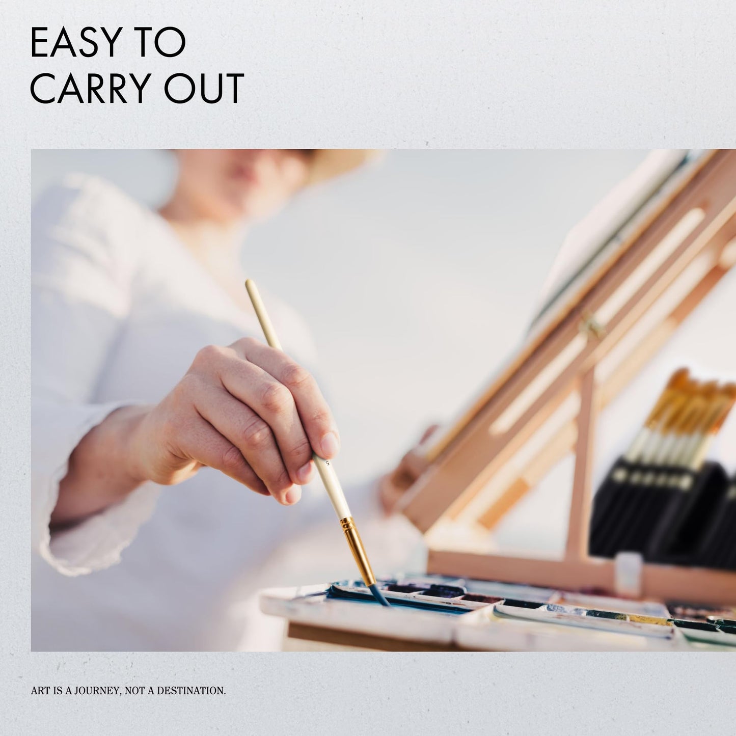 18 Piece Paint Brush Set, ARTIFY 15 Acrylic Paint Brushes, Palette Knife, and 2 Sponges, Professional Artist Paint Brushes for Acrylics, Watercolors, Gouache, Canvas, and Face Painting, Pearl White