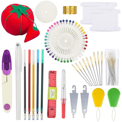 Embroidery Kit 215 Pcs,100 Colors Threads,5 Pcs Embroidery Hoops,3 Pcs Aida Cloth,40 Sewing Pins,Cross Stitch Tools and Embroidery Starter Kit for Adults and Kids Beginners