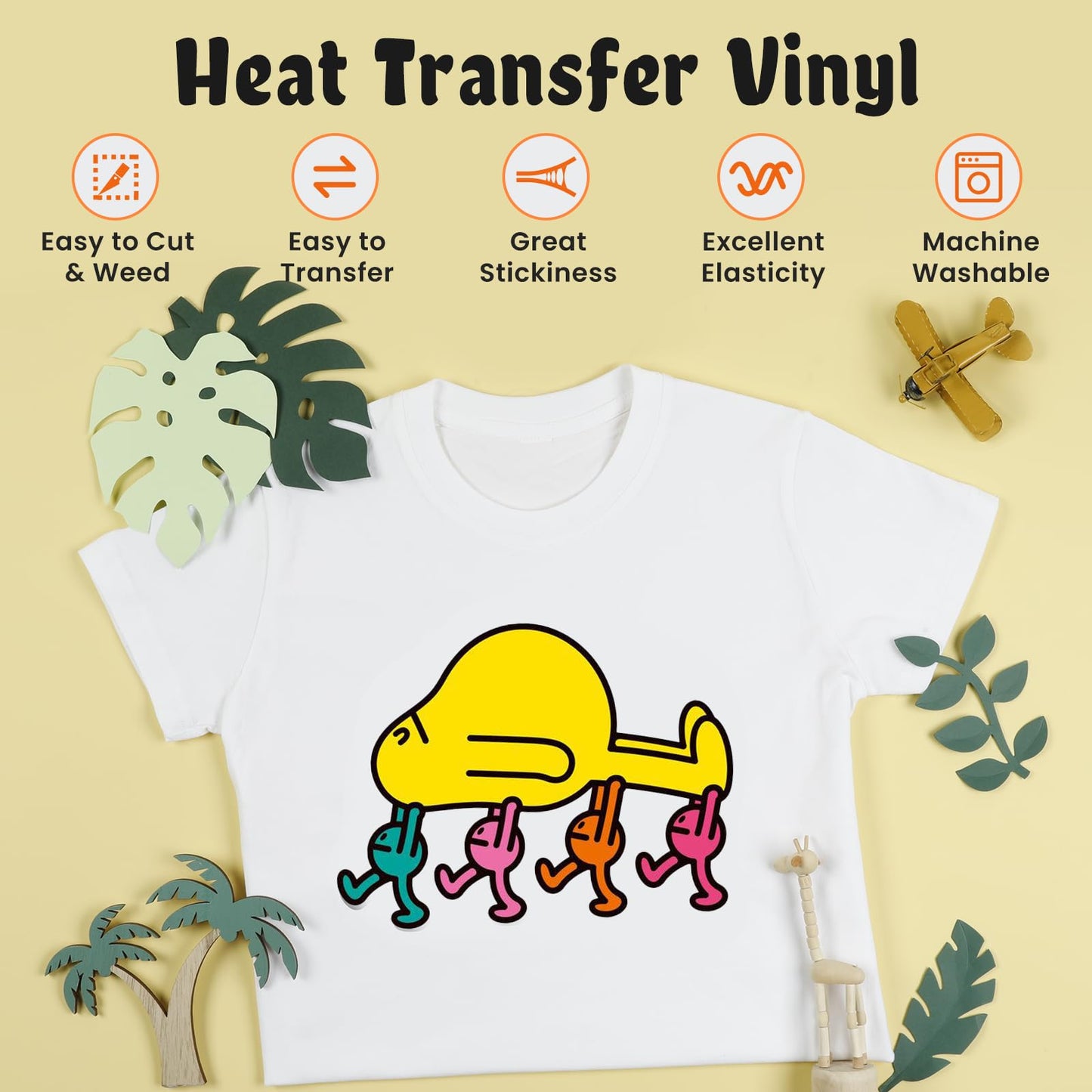 Heat Transfer Vinyl White HTV Rolls - 12" x 15ft White Iron on Vinyl for All Cutting Machines, White HTV Vinyl for Shirts - Easy to Cut & Weed for Heat Vinyl Design