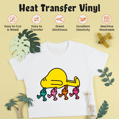 Heat Transfer Vinyl White HTV Rolls - 12" x 15ft White Iron on Vinyl for All Cutting Machines, White HTV Vinyl for Shirts - Easy to Cut & Weed for Heat Vinyl Design