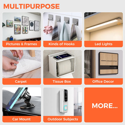 Strong Double Sided Tape Heavy Duty Double Sided Tape for Walls, Clear & Tough Nano Tape Double Sided Mounting Tape Adhesive Tape, Removable Wall Tape for Hanging Picture, Poster, Carpet (10FT)