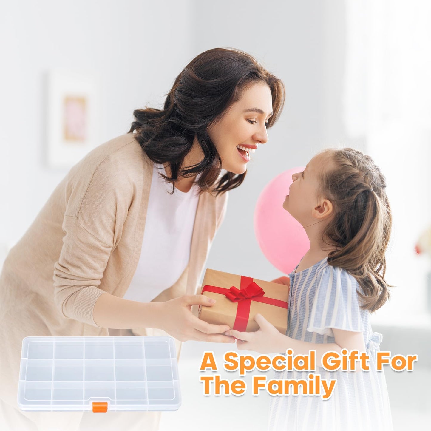 2PACK Extra Thick Bead Organizers, 15 Grid Mini Clear Plastic Storage Box Craft Containers for Nail jewelry rhinestones DIY Supply Case