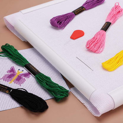 3 Pack Square Embroidery Hoops, Plastic Cross-Stitch Hoops, Plastic Clip Frame for Embroidery, Embroidery Quilting Frames (6x6, 8x8, 11x11)…