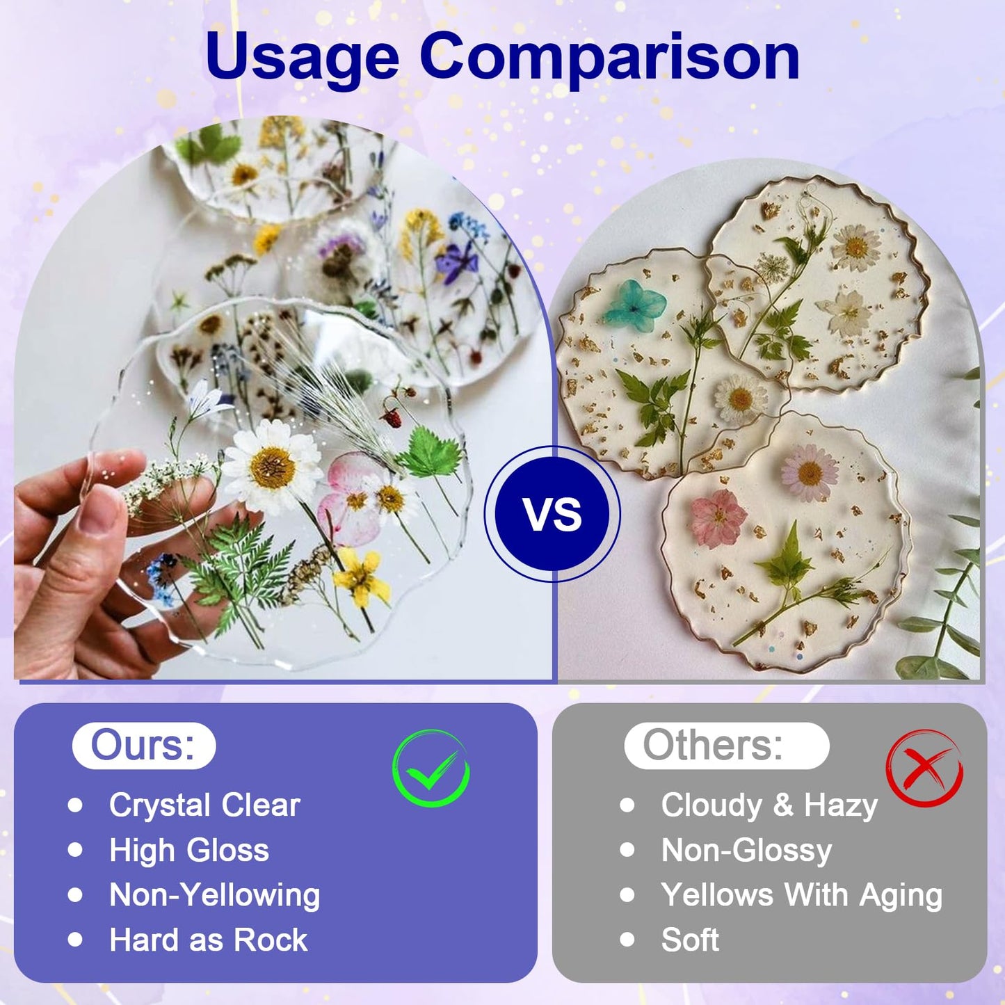 Crystal Clear Epoxy Resin Kit 16oz, Bubble-Free, Anti-Yellowing, Self Leveling Easy Mix 1:1 Coating and Casting Resin for Table Top, Molds, Tumbler Crafts, Painting, Jewelry, DIY Gifts