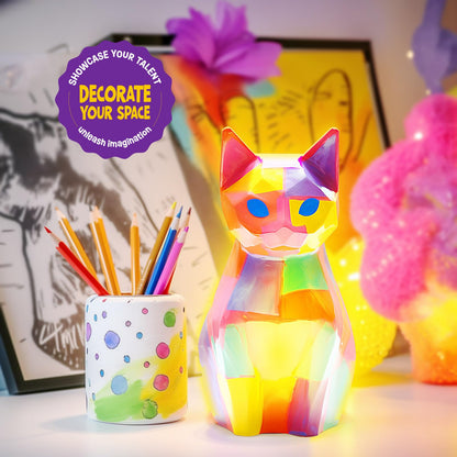 Paint Your Own Cat Lamp Kit, Art Supplies Arts & Crafts Kits, Painting kit for Kids 6-12, Arts and Crafts for Kids Ages 8-12, Toys Girls Boy Birthday Easter Gift Ages 3 4 5 6 7 8 9 10 11 12+