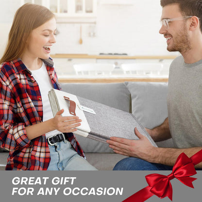 Large Toy Storage Box with Lids, Collapsible Sturdy Baby Storage Organizer Chest Bin Basket for Kids, Boys, Girls, Playroom, Nursery, Bedroom, Closet 25"x13"x16" (Gray and White)