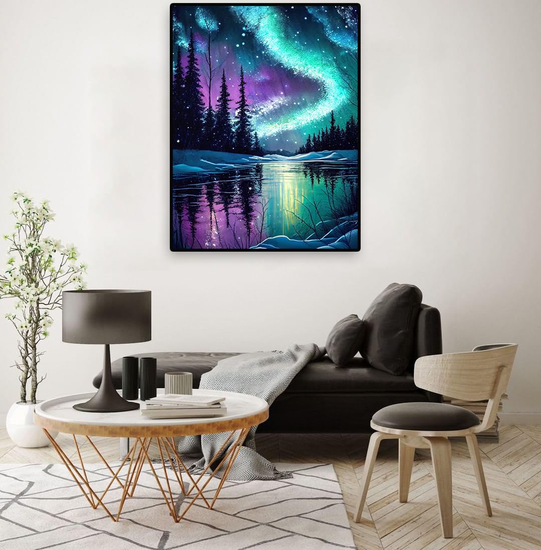 Starry Night Stamped Cross Stitch Kits - Needlepoint Counted Cross Stitch Kits for Beginner Adult Crossstitching Printed Dimensions Scenery Patterns Stitch Embroidery Kits Arts and Crafts