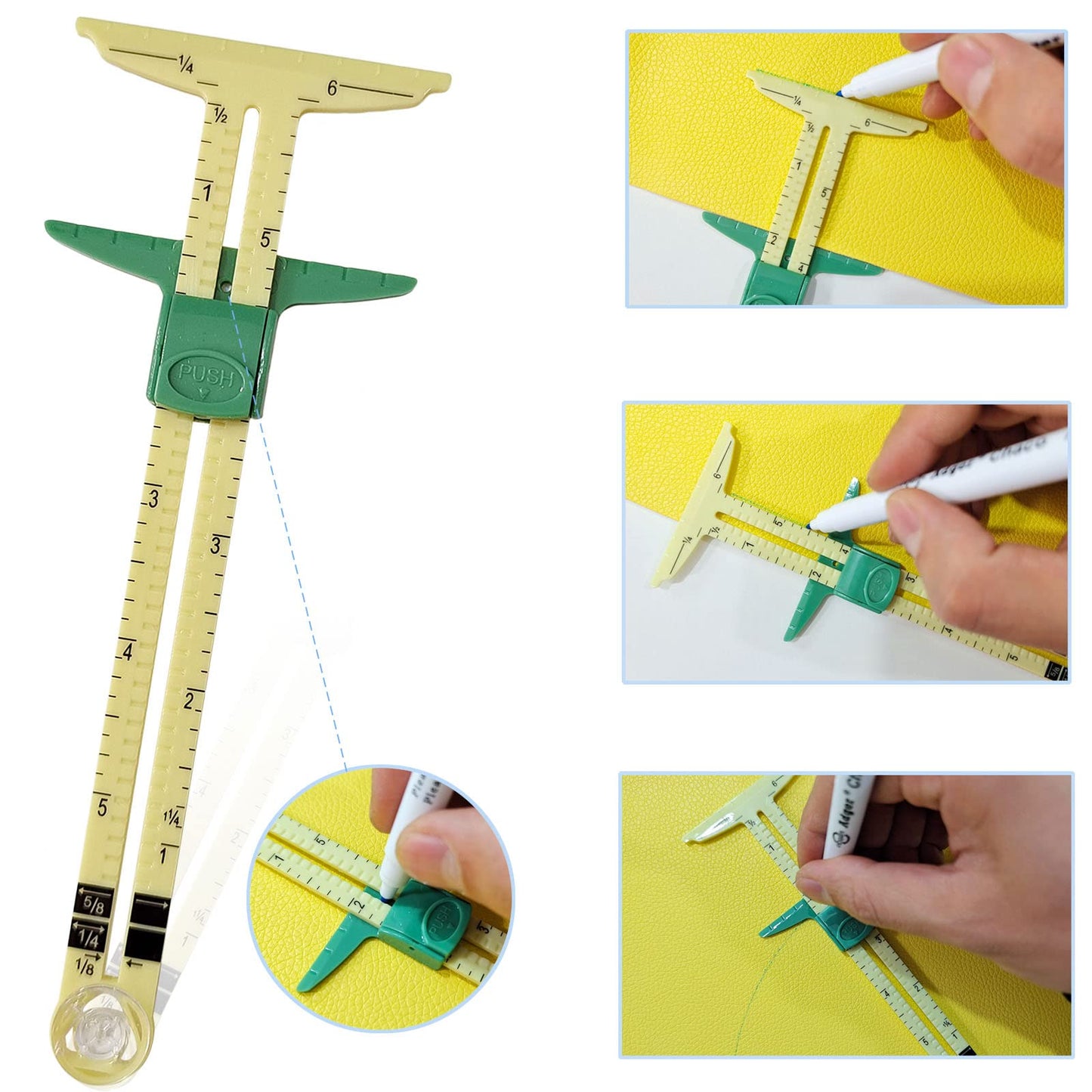 5-in-1 Sliding Gauge Measuring Sewing Tool