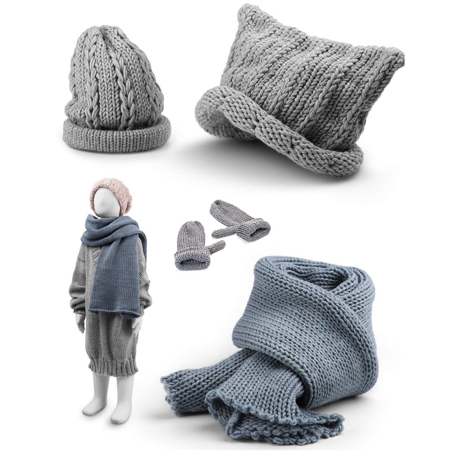 Round Knitting Looms Set Craft Kit Tool with Hook Needle and Pompom Maker