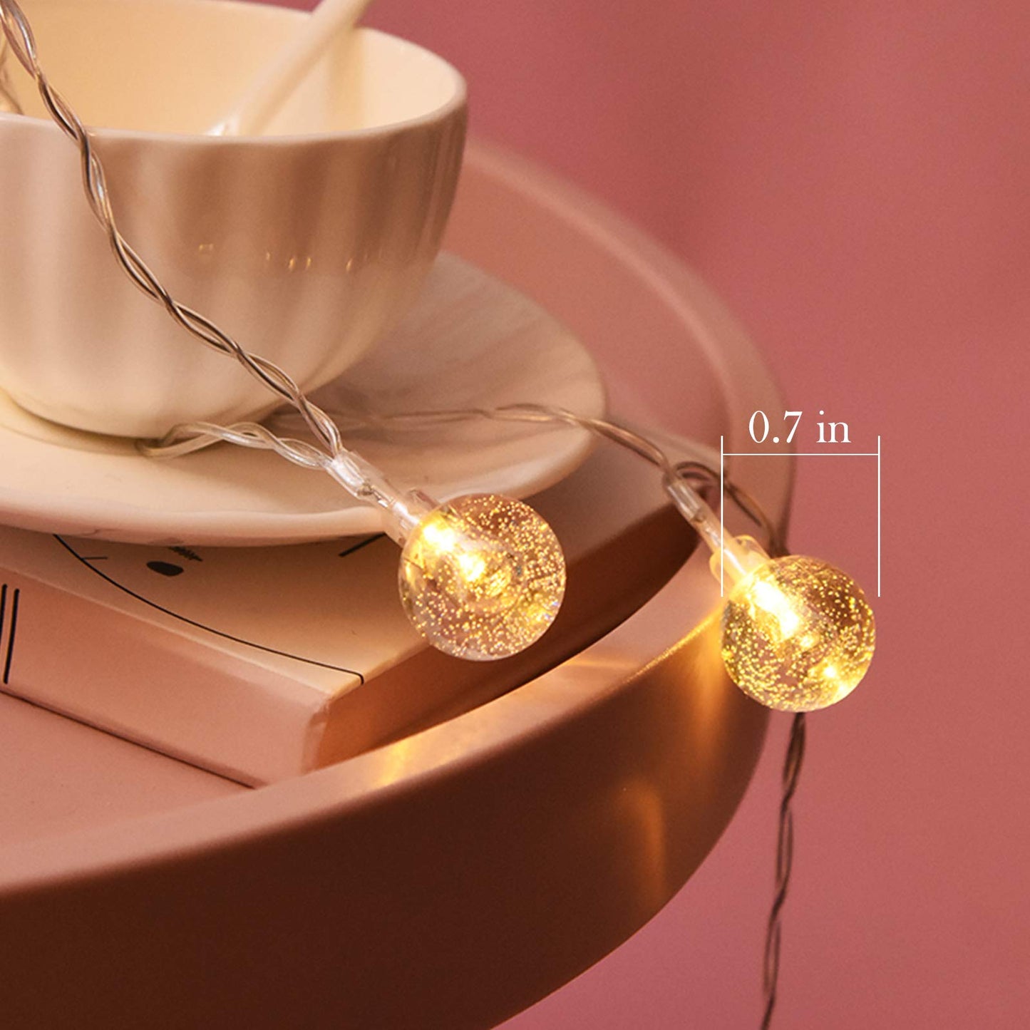 33 FT 80 LED Globe String Lights Battery Operated With Remote - Waterproof Indoor Outdoor Hanging Fairy Lights for Home, Party, Patio, Garden, Wedding, Christmas