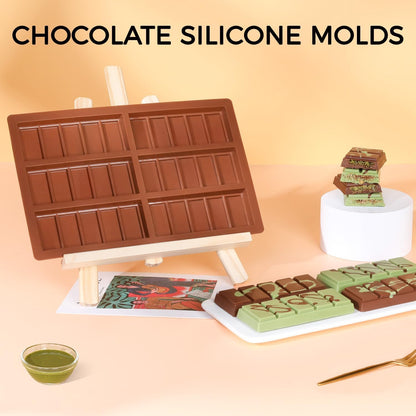 Chocolate Bar Mold - Non-Stick Chocolate Molds, Food Grade Silicone Deep Chocolate Bar Mold for Milk Chocolate Bar,Dubai Chocolate Bar Pistachio - Set of 2