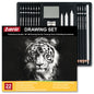 Pencils for Drawing, Set of 22, Professional Drawing Sketch Pencils, Art Supplies for Sketching, Shading, Artist Charcoal Supplies for Beginners & Pro Artists.