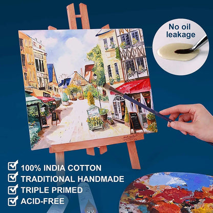 Canvases for Painting 8x10 Inch 12-Pack, 10 oz Primed 100% Cotton White Blank Canvas Boards for Painting, Art Supplies Paint Canvas Panels for Acrylic Oil Watercolor Tempera Paints