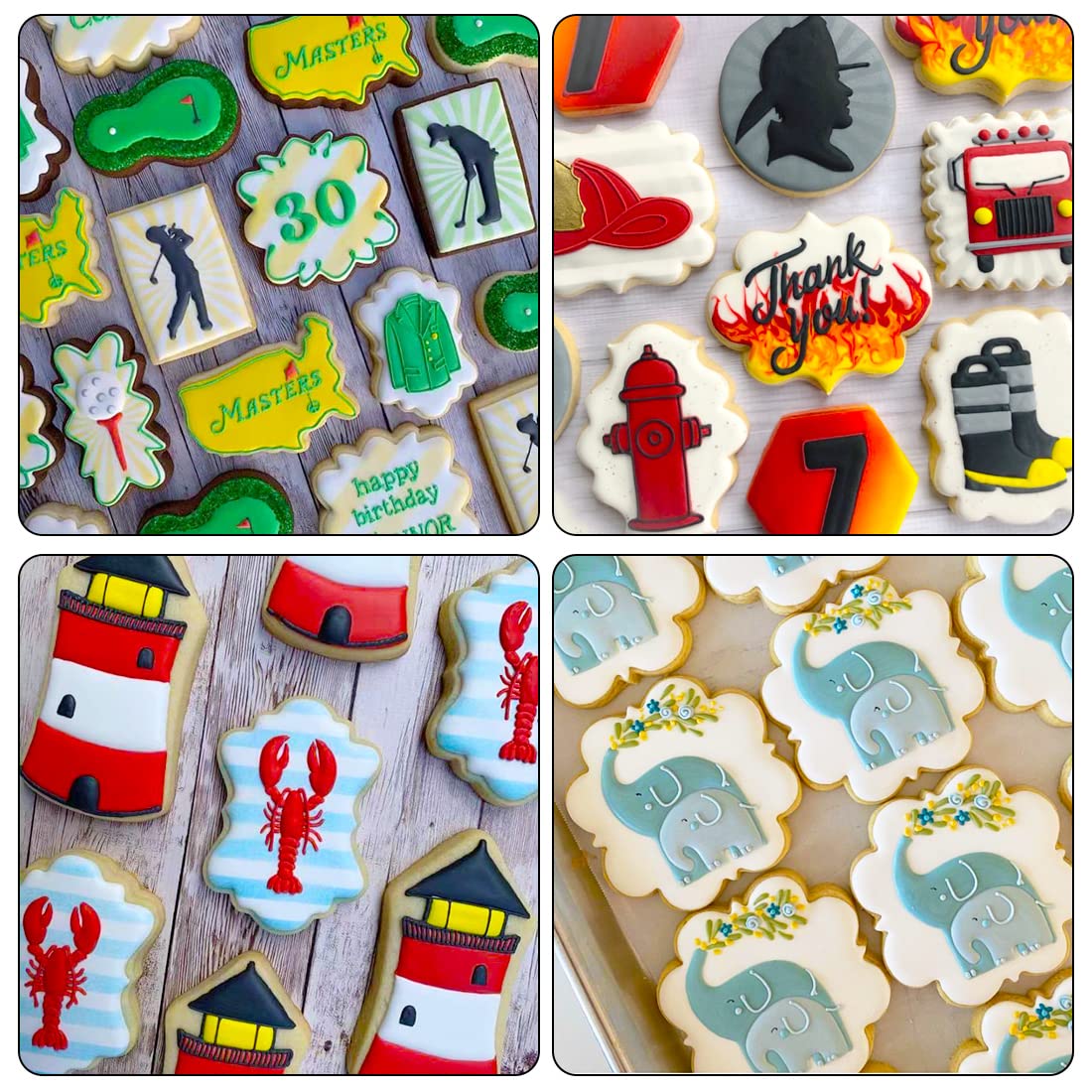 Frame Cookie Cutters 10pcs Stainless Steel Plaque Cookie Cutter Difference Shapes, DIY Fondant Cutters Tiles Metal Pancake Molds for Biscuit Wedding Baking Decorations Holiday Birthday Party