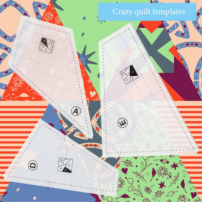 Quilting Rulers and Templates, 5Pcs Creative Quilting Cutting Template Quilt Templates Acrylic for Cutting Patterns, Quilt Ruler Set Quilting Supplies for Sewing Machine Cutting Mats, Arts and Crafts