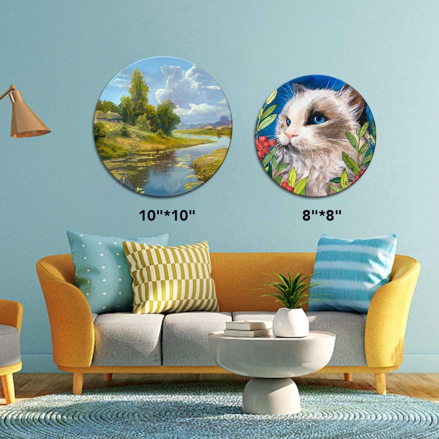 Canvas Boards for Painting-21 Pack Blank Canvas Boards-4x4, 5x7, 8x10, 9x12, 11x14, Round Canvas D8, D10, Cotton Primed Canvas Panels, Painting Canvas for Oil, Acrylic, Watercolor.