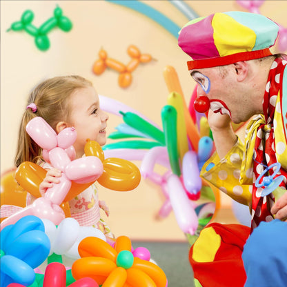 100 Pcs 260Q Balloons Kit with Pump - Kids Premium Latex Twisting Long Balloons to Make Animals Flowers, Fun Rainbow Balloons for Party Boys Girls Christmas Birthday Gifts Clowns Wedding Decor