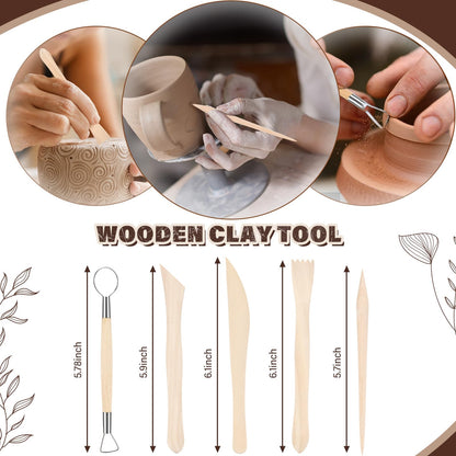Clay Tools Kit,28 PCS Pottery Tools, Polymer Clay Sculpting Tools Kit,Air Dry Clay Tools Set for Kids, Adults,Pottery Craft,Drawing,Dotting,Carving,Molding,Baking,Modeling,Shaping