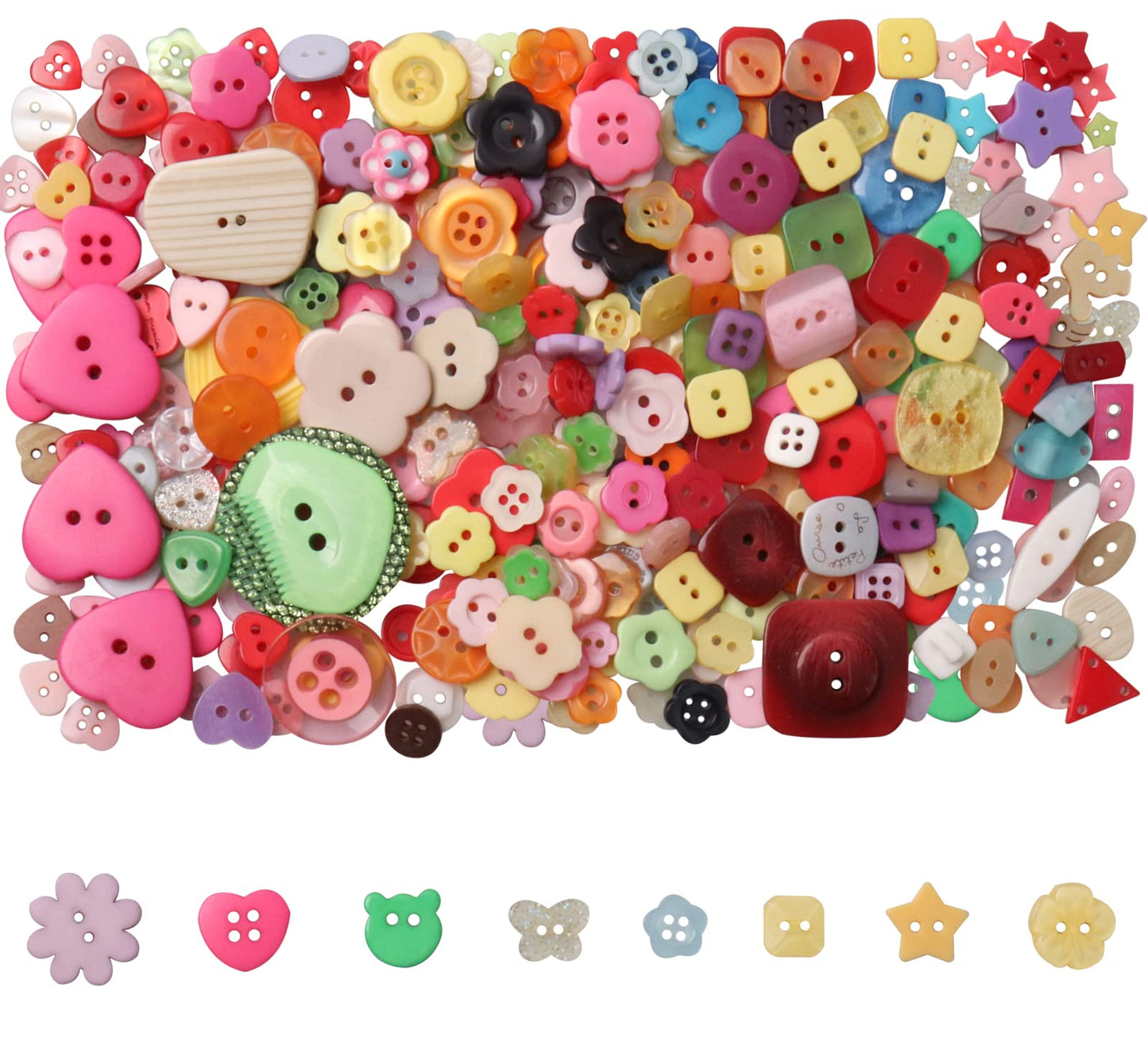 Buttons Resin Buttons 2 and 4 Holes Assorted Buttons for Sewing Crafts DIY Projects Button Painting Craft Buttons (Multiform)