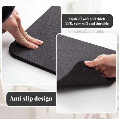 2 Pcs Sewing Machine Muffling Mat Pedal Sewing Mat Reduce Vibrations Noise No Slip Machine Accessories for Quilting(15" X 20" and 9" X 14",Black)