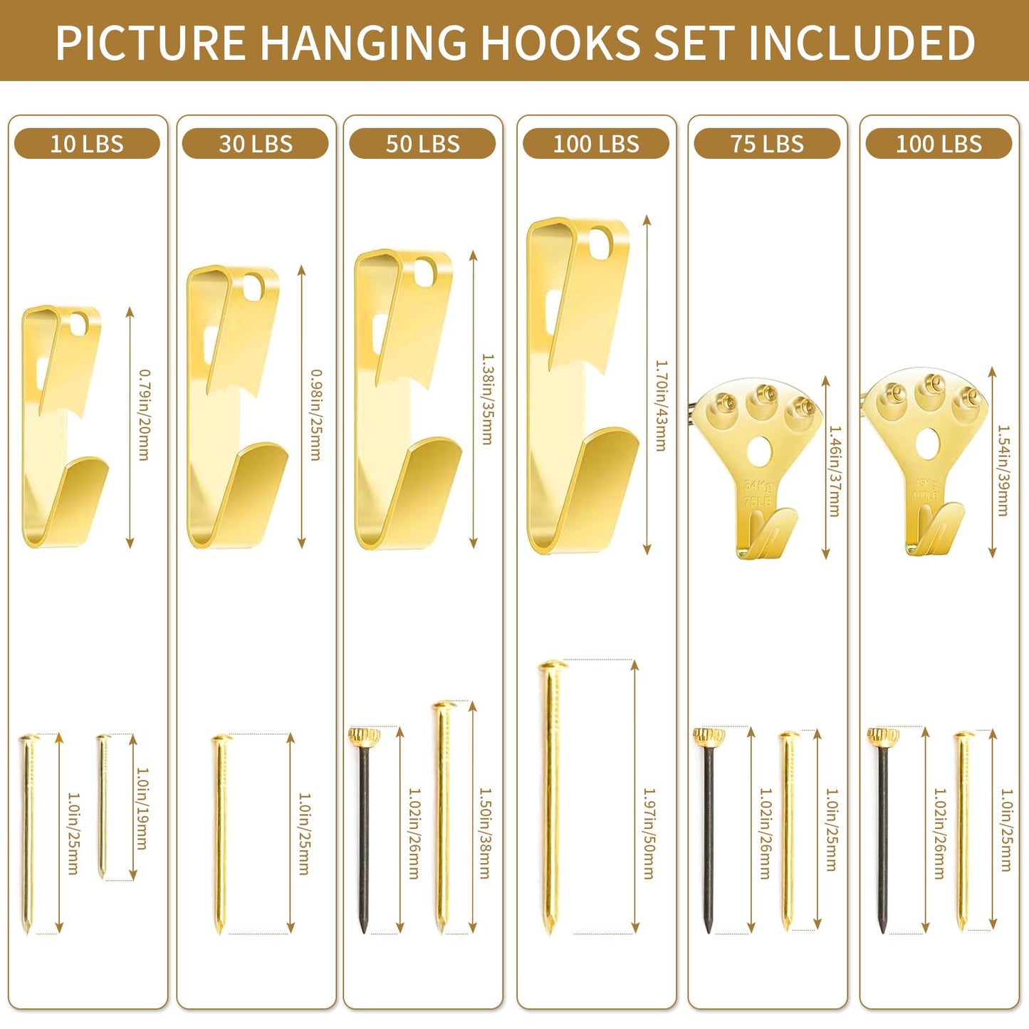 Picture Hanging Assortment Kit, 330PCS Picture Hanging Kit, Picture Hangers, Picture Hanging Hooks, with Sawtooth, Screw Eyes, D Rings, Nails, Screws, Steel Wire,10-100lb Frame Hanging Hardware