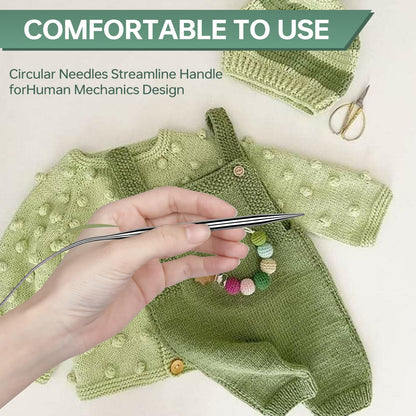 11 American Standard - Circular Knitting Needles - Knitting Needles - Designed for Knitting Enthusiasts, Beginners, and Arthritis sufferers. (Silver, 40 inches (100cm))