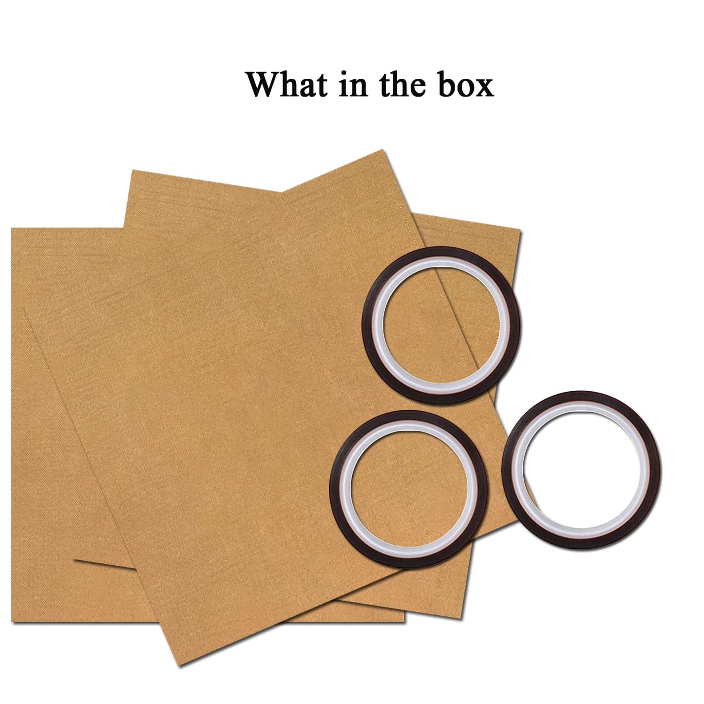 3 Pack Teflon Sheets for Heat Press 15x15 and 3 Rolls Heat Transfer Tape 10mm Non Stick Transfer Sheet Heat Press Tape Set for Sublimation PTFE Teflon Sheet Heat Resistant