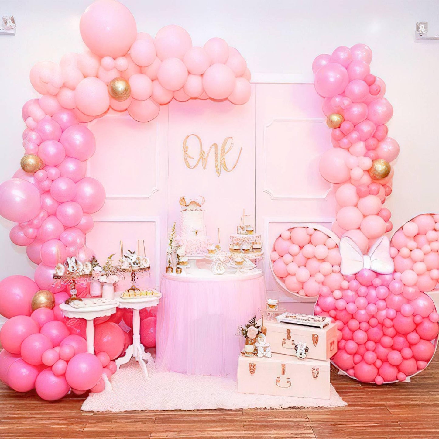 Pink Balloons 127 pcs Different Sizes of 36 18 12 10 5 Inch Matte Pink Balloon Arch Kit Garland for Baby Shower Valentine's Day Princess Bachelorette Birthday Party Decorations Pink-Y11