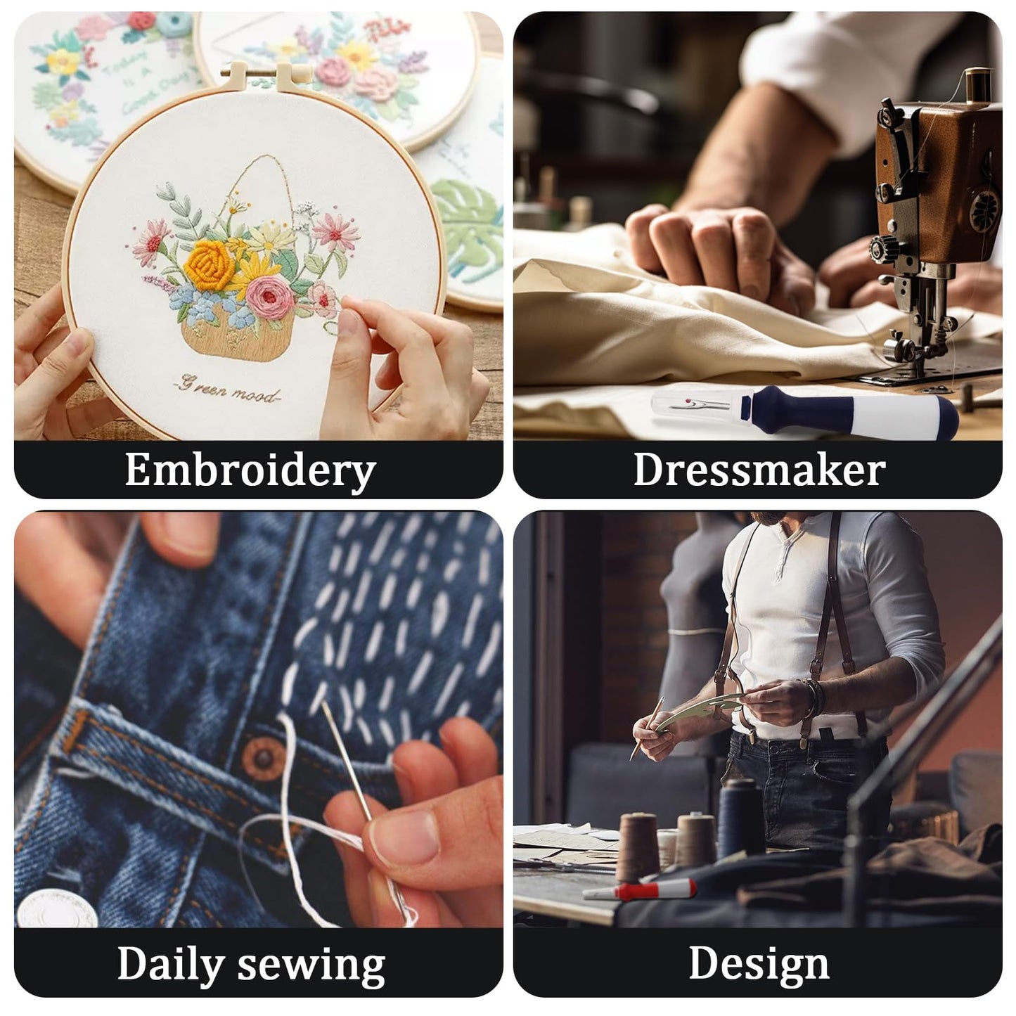 3 Pieces Ergonomic Grip Seam Ripper, Colorful Large Thread Remover for Sewing Crafting Removing Embroidery Hems and Seams