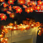 2 Pack Fall Decor Enlarged Maples Leafed Fall Decorations for Home Fall Lights Thick Leafs Garlands, Total 20Ft 40LED Battery Operated Waterproof Thanksgiving Halloween Decor Indoor Outdoor