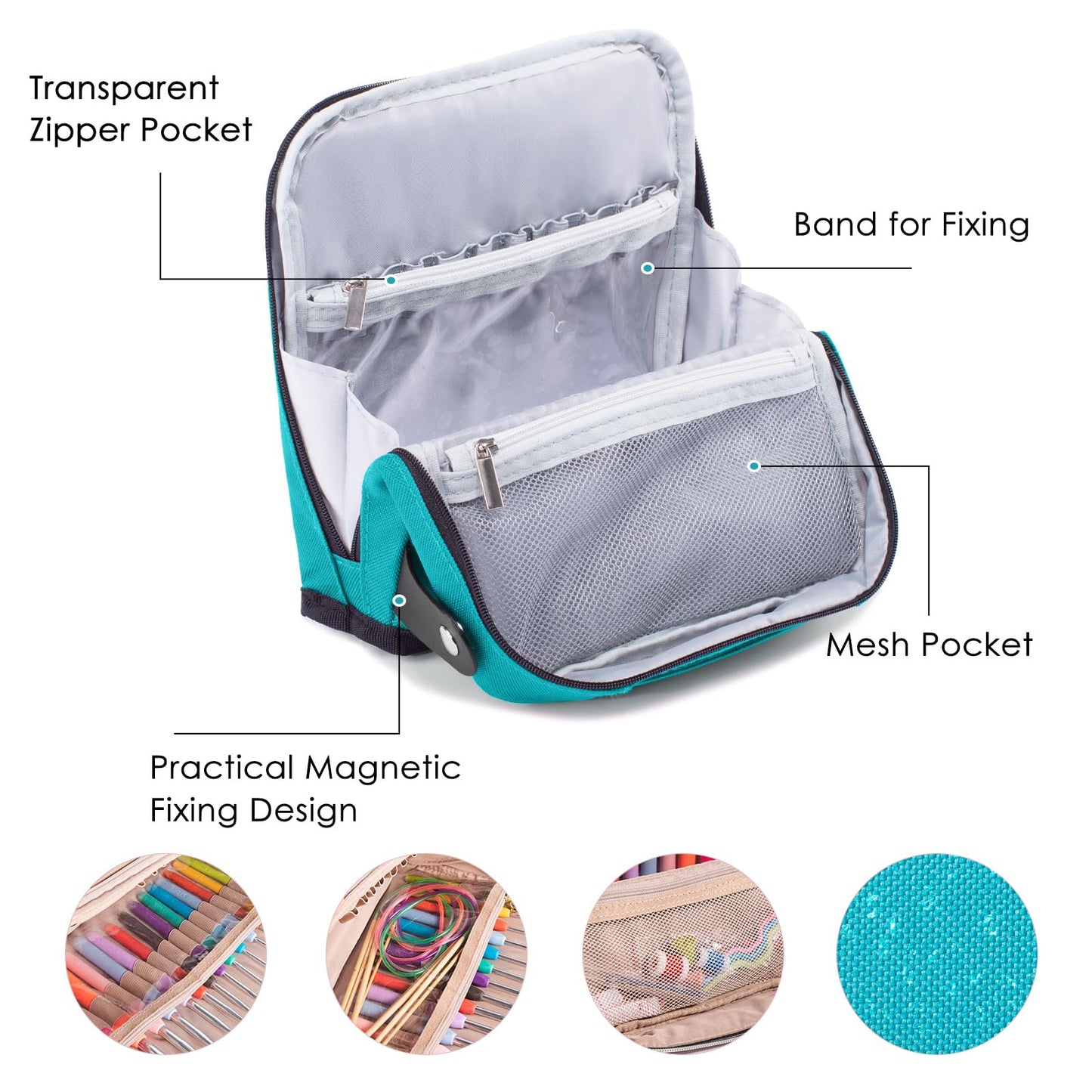 Crochet Hook Case - Stand Up Organizer - Unique Design - Holder for Knitting & Crochet Supplies