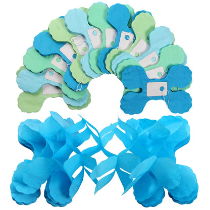 Blue-Green Party-Decorations Streamers Garland - 157Ft Four-Leaf Clover Hanging Banner, Jungle Theme Party Supplies Spring Summer Birthday Baby Bridal Shower Decor Hugtmr