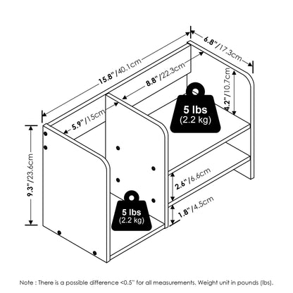 Hermite Wood Desktop Book and Home Office Supplies Storage Organizer, Espresso