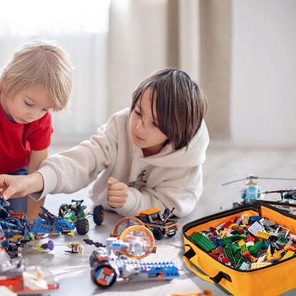 4 PCS Toys Storage Bag, Classic Bricks Building Set Storage Bag, Travel Case for Building Toys, Puzzles, Small Large Size