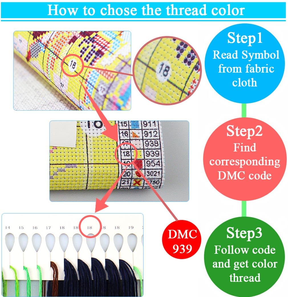 Cow Stamped Cross Stitch Kits for Adults Beginners, DIY Animals Cross Stitch Patterns Kits Printed Dimensions Needlepoint Kits,Crafts Embroidery Kits for Home Decor